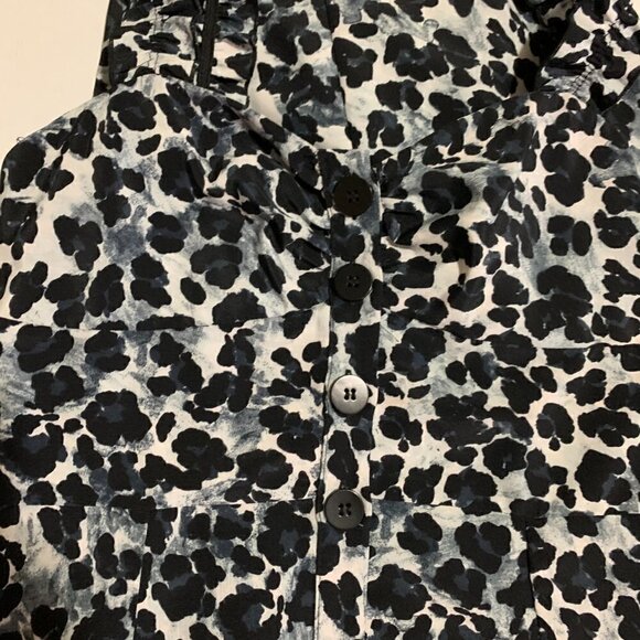 Zara Black Animal Print Ruffled Straps Button-Down Dress. Size Medium NWT - Picture 2 of 12